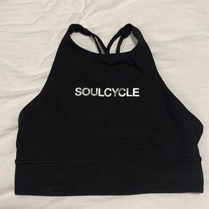 Soulycycle x Lululemon high neck long line ribbed energy bra